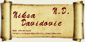 Nikša Davidović vizit kartica